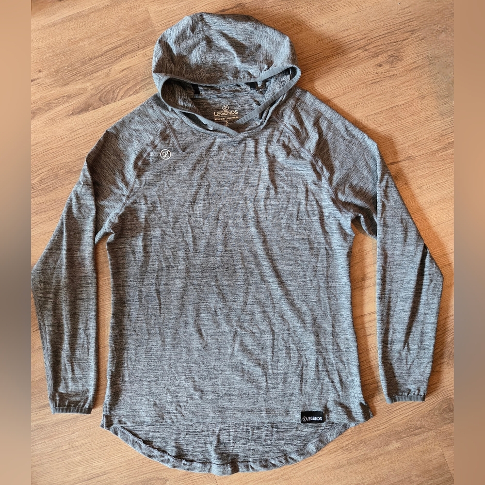 Legends Performance Gray Hooded Pullover Men's Small